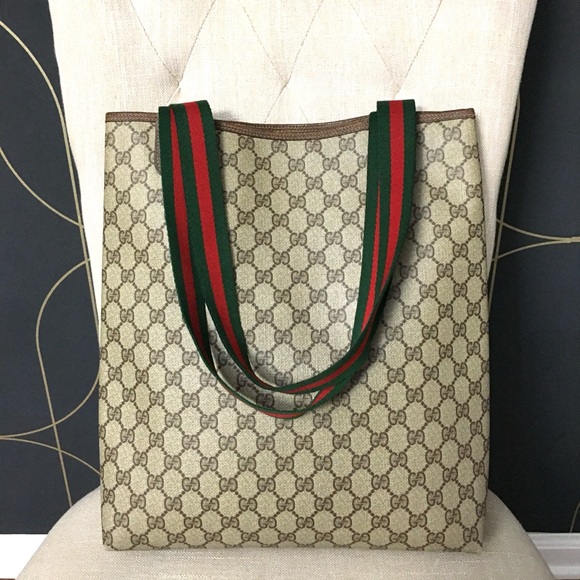Gucci authentic brown monogram coated canvas tote bag - Picture 7 of 15